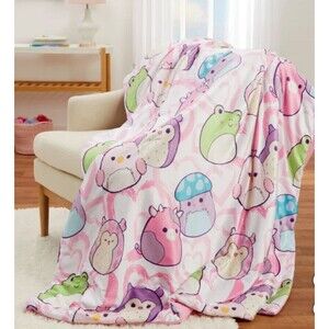 Squishmallows Snuggle Throw Blanket Super Soft  Squishy Vibrant 50” x 70” NEW